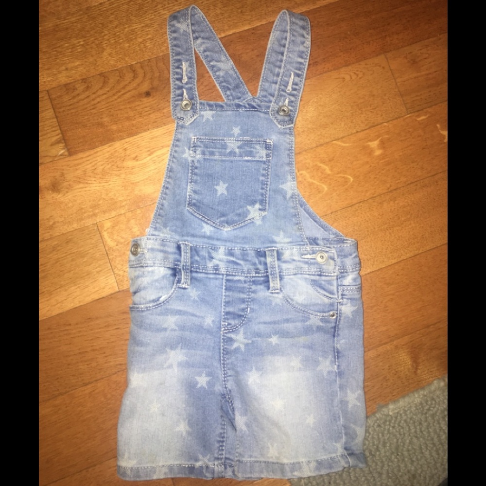 Squeeze girls Jean overall shorts stars sz‎ 5